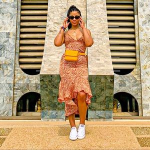 PLT Red Animal Print Mermaid dress